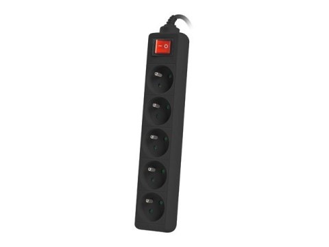 Listwa zasilająca 3m, czarna, 5 gniazd, z wyłącznikiem, kabel wykonany z pełnej miedzi Listwa zasilająca 3m, czarna, 5 gniazd, z wyłącznikiem, kabel wykonany z pełnej miedzi