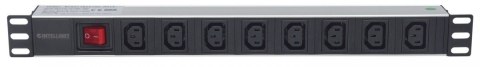 Listwa zasilająca rack 19 1U 110V-250V/10A 8 gniazd C13 kabel 2m Listwa zasilająca rack 19 1U 110V-250V/10A 8 gniazd C13 kabel 2m