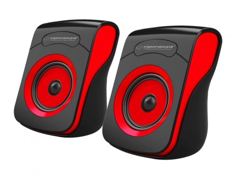 Głośniki 2.0 USB FLAMENCO czarno-czerwone Głośniki 2.0 USB FLAMENCO czarno-czerwone