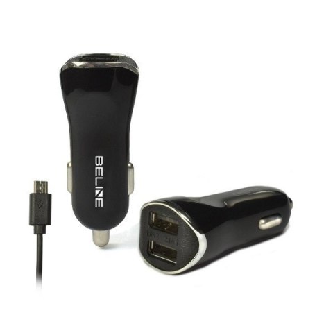 Ładowarka samochodowa 2xUSB + microUSB 2.1A czarna Ładowarka samochodowa 2xUSB + microUSB 2.1A czarna