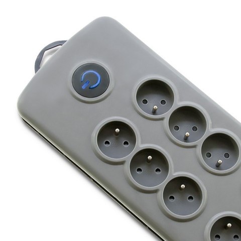 Listwa antyprzepięciowa Quick Switch, 8 gniazd, 2,5m, szara Listwa antyprzepięciowa Quick Switch, 8 gniazd, 2,5m, szara