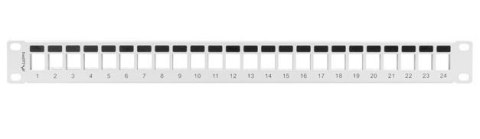 Patch panel pusty 24 porty 1U 19 cali szary do modułów keystone Patch panel pusty 24 porty 1U 19 cali szary do modułów keystone