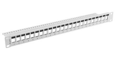 Patch panel pusty 24 porty 1U 19 cali szary do modułów keystone Patch panel pusty 24 porty 1U 19 cali szary do modułów keystone