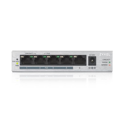 Przełącznik GS1005-HP 5 Port Gigabit PoE+ unmanaged desktop 60W Przełącznik GS1005-HP 5 Port Gigabit PoE+ unmanaged desktop 60W