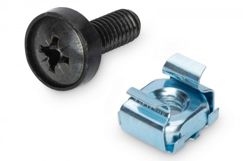 Śruby montażowe M6 19.8mm, nakrętki i podkładki do komponentów RACK 10" i 19" zestaw 50szt. czarne Śruby montażowe M6 19.8mm, nakrętki i podkładki do komponentów RACK 10" i 19" zestaw 50szt. czarne