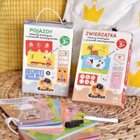 Zestaw edukacyjny Pojazdy Zabawy kreatywne z pisakiem zmazywakiem Zestaw edukacyjny Pojazdy Zabawy kreatywne z pisakiem zmazywakiem