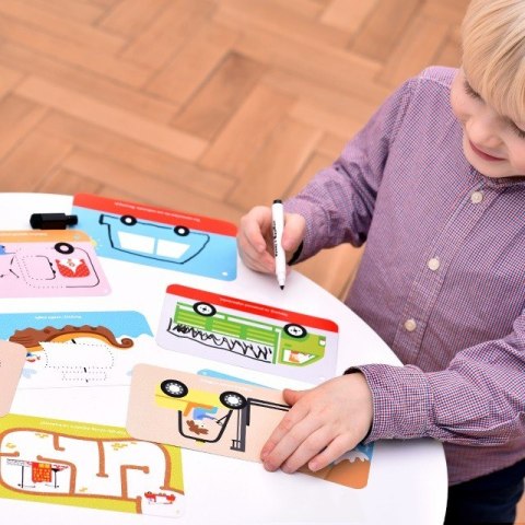 Zestaw edukacyjny Pojazdy Zabawy kreatywne z pisakiem zmazywakiem Zestaw edukacyjny Pojazdy Zabawy kreatywne z pisakiem zmazywakiem