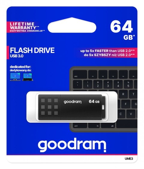 Pendrive UME3 64GB USB 3.0 Czarny Pendrive UME3 64GB USB 3.0 Czarny