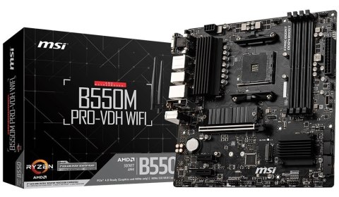 Płyta główna B550M PRO-VDH WIFI AM4 4DDR4 HDMI/DP/VGA M.2 mATX Płyta główna B550M PRO-VDH WIFI AM4 4DDR4 HDMI/DP/VGA M.2 mATX
