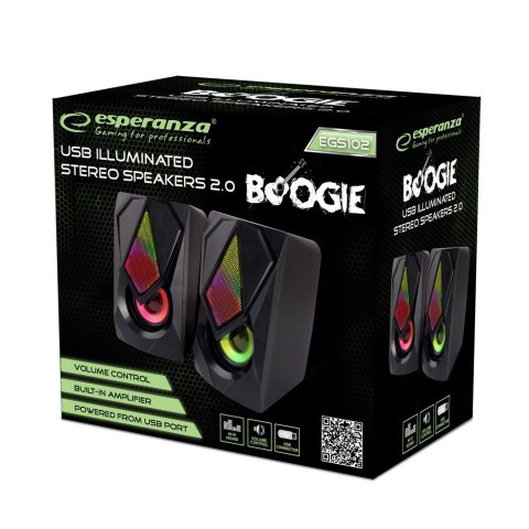 Głośnik 2.0 USB Led Rainbow Boogie Głośnik 2.0 USB Led Rainbow Boogie