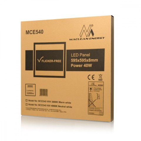 Panel Led sufitowy 40W 3200lm MCE540 WW Panel Led sufitowy 40W 3200lm MCE540 WW