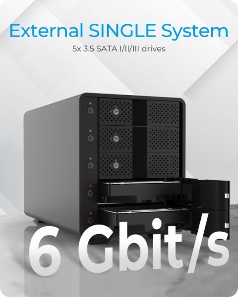 Obudowa na 5 x HDD 3,5 cala SATA, B-3805-C31 , Single Obudowa na 5 x HDD 3,5 cala SATA, B-3805-C31 , Single