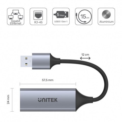 Adapter USB-A 3.1 GEN 1 RJ45; 1000 Mbps; U1309A Adapter USB-A 3.1 GEN 1 RJ45; 1000 Mbps; U1309A