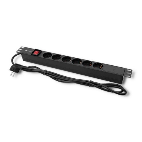 Listwa zasilająca do szafy RACK 1U | 16A | PDU | 6xSCHUKO | 2m Listwa zasilająca do szafy RACK 1U | 16A | PDU | 6xSCHUKO | 2m