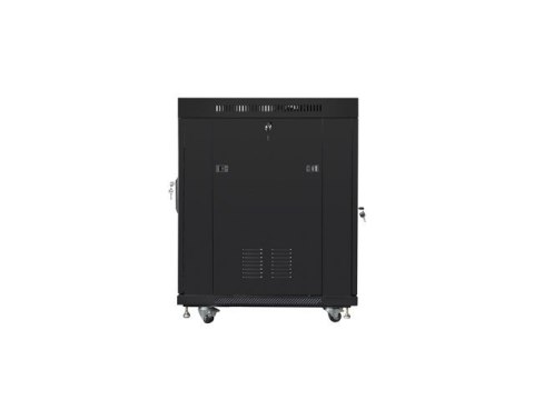 Szafa instalacyjna rack stojąca 19 15U 600x800 czarna, drzwi szklane lcd (flat pack) Szafa instalacyjna rack stojąca 19 15U 600x800 czarna, drzwi szklane lcd (flat pack)