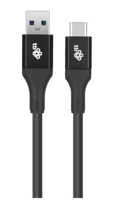 Kabel USB 3.0 - USB C 2m PREMIUM 3A czarny TPE Kabel USB 3.0 - USB C 2m PREMIUM 3A czarny TPE