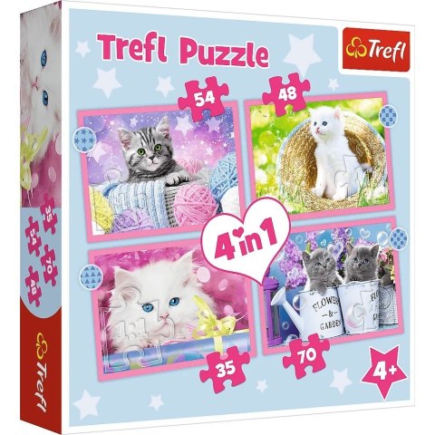 Puzzle 4w1 Zabawne kotki Puzzle 4w1 Zabawne kotki