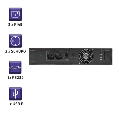 Zasilacz awaryjny UPS RACK | 1kVA | 800W | LCD