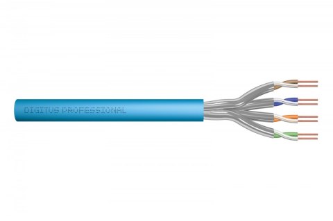 Kabel teleinformatyczny instalacyjny kat.6A, S/FTP, Eca, drut, AWG 23/1, LSOH, 100m ofoliowany Niebieski Kabel teleinformatyczny instalacyjny kat.6A, S/FTP, Eca, drut, AWG 23/1, LSOH, 100m ofoliowany Niebieski