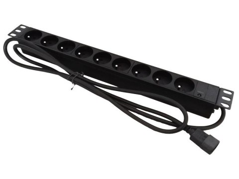 Listwa zasilająca 19" 9xCEE 7/5 wtyk C14 Listwa zasilająca 19" 9xCEE 7/5 wtyk C14