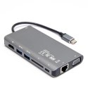 Hub USB-C Unitek D1019B 3.1 8w1 z Power Delivery 100W