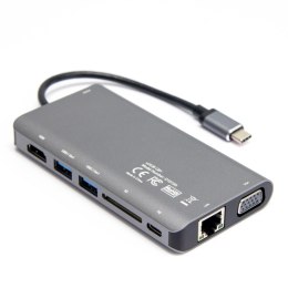 Hub USB-C Unitek D1019B 3.1 8w1 z Power Delivery 100W