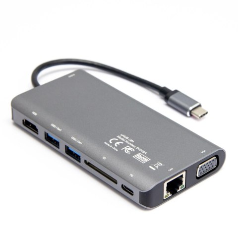 Hub USB-C Unitek D1019B 3.1 8w1 z Power Delivery 100W