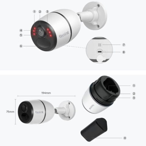 Kamera IP Reolink Go Series G340 8MP LTE 3G bateryjna