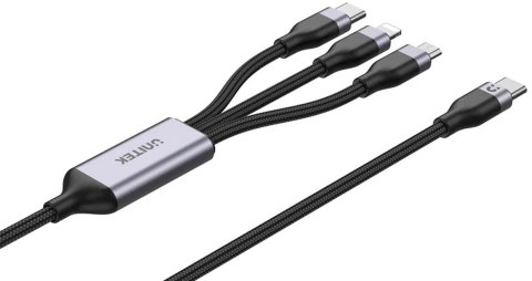 Unitek przewód ładujący USB 3 w 1 czarny