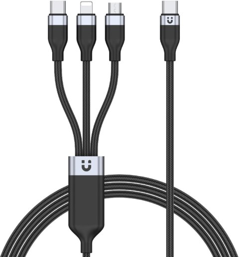 Unitek przewód ładujący USB 3 w 1 czarny