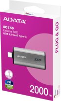 Adata Zewnętrzny dysk SSD SC750 2000G USB3.2C 1050/1000 MB/s