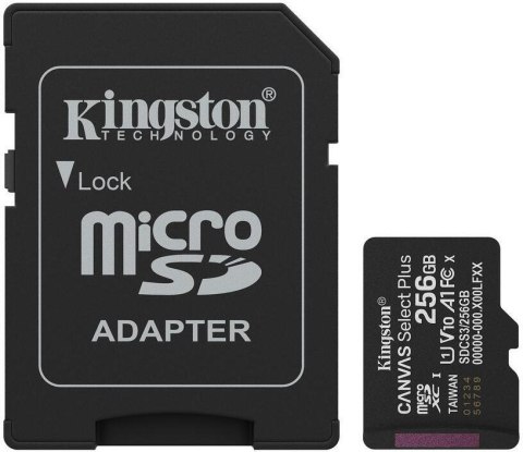 Karta pamięci microSD Kingston Canvas Select Plus microSDXC C10 UHS-I 256GB