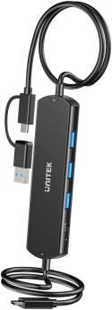 Unitek KVM Hub 10 Gbps - przełączanie między 2 hostami, 3×USB-A