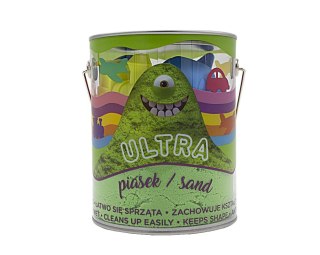 Piasek UltraPiasek puszka 900g 4 duże foremki 2 narzędzia zielony Pojazdy