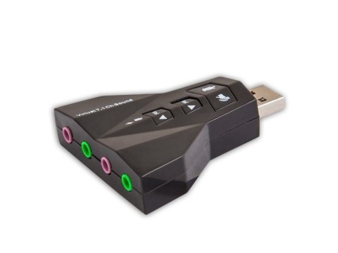 Karta dźwiękowa USB 7w1, dźwięk Virtual 7.1CH, Plug & Play, blister, AK-08 Karta dźwiękowa USB 7w1, dźwięk Virtual 7.1CH, Plug & Play, blister, AK-08