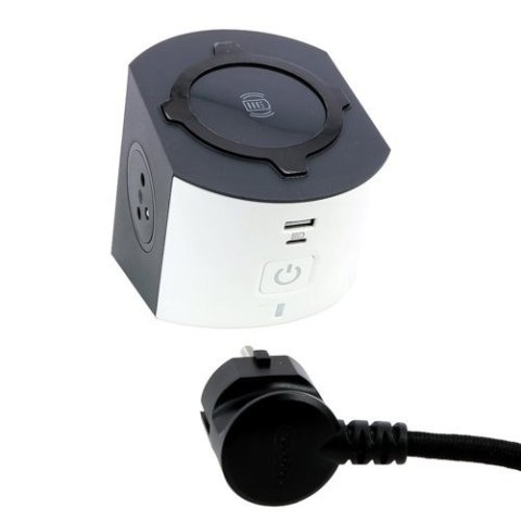 Przedłużacz 2x2P+Z Indukcja USB A/C 2m Przedłużacz 2x2P+Z Indukcja USB A/C 2m