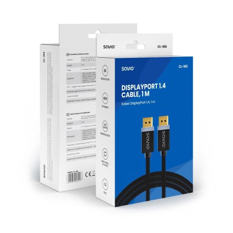 Kabel DisplayPort (M) v1.4, 1m, CL-165 Kabel DisplayPort (M) v1.4, 1m, CL-165