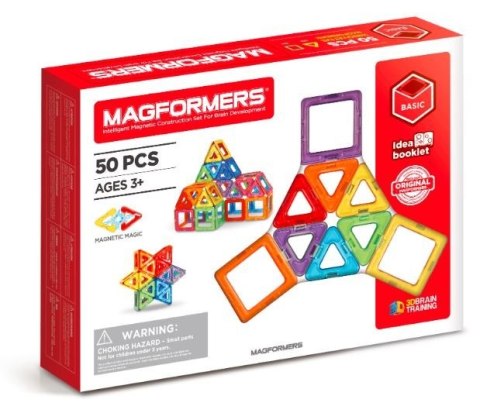 Klocki magnetyczne Basic 50 elementów Klocki magnetyczne Basic 50 elementów