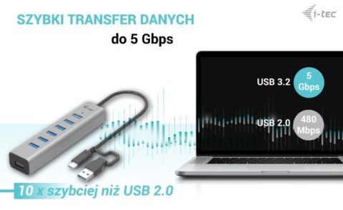 Hub USB-C Charging Metal HUB 7 Port